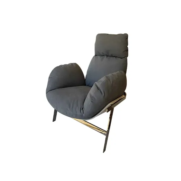 Jupiter Lite armchair in nubuck leather (gray), Arketipo image