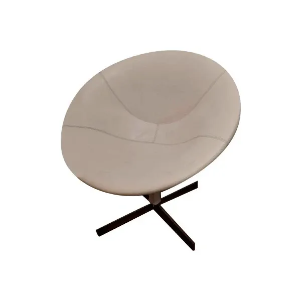 Hilllroad swivel chair in white leather, Zanotta image