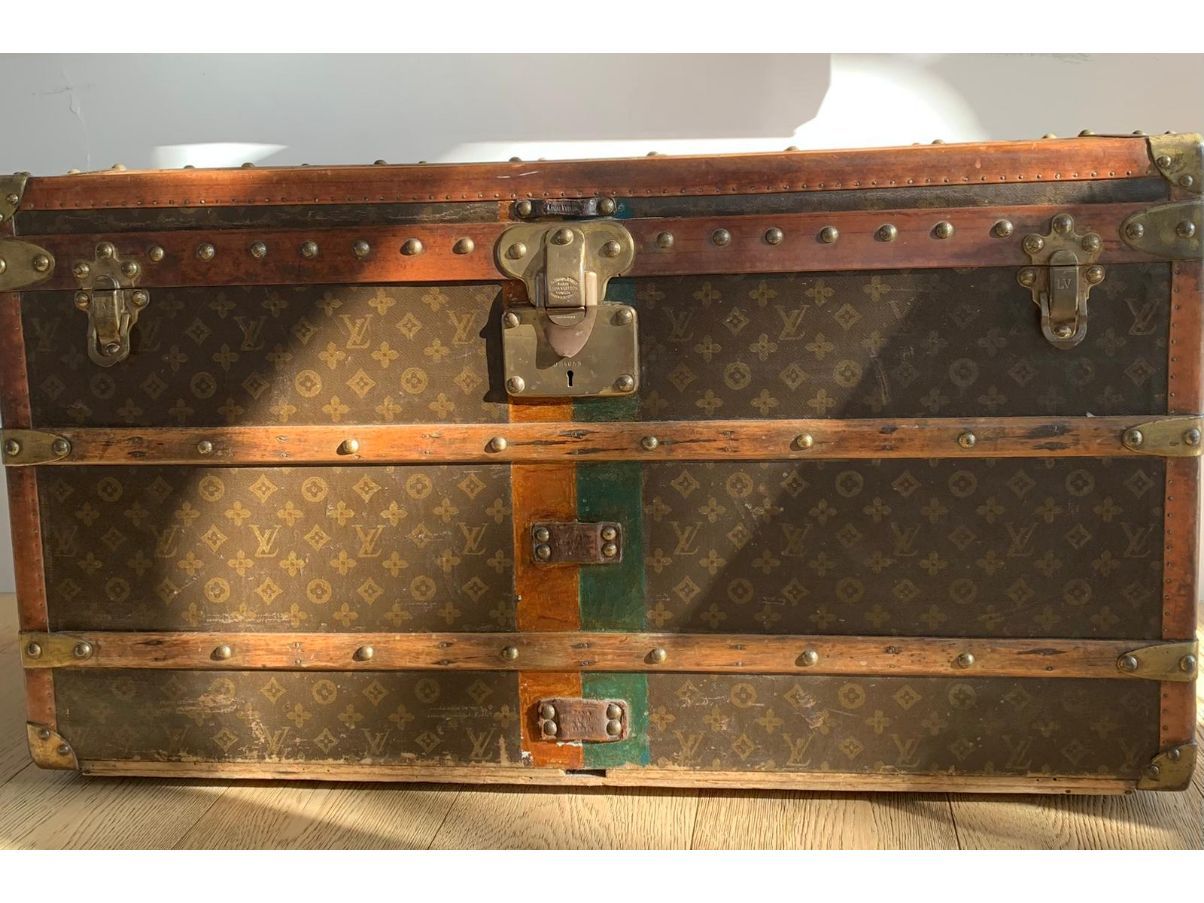 Baule Louis Vuitton vintage in pelle marrone e legno ref.614088 - Joli  Closet