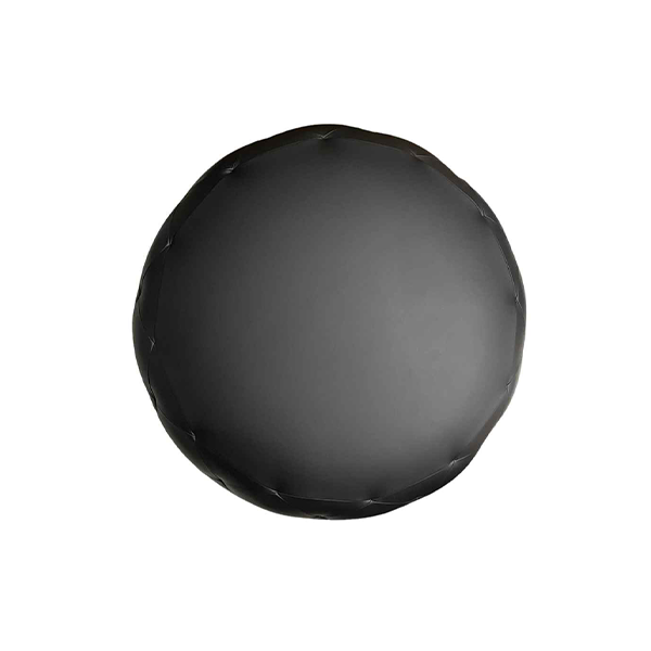 Pouf Glam Glass in pelle trapuntata Capri (nero), Bonaldo