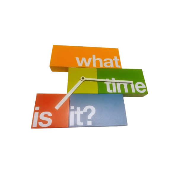 What Time wall clock in painted wood by Alberto Sala, Progetti image