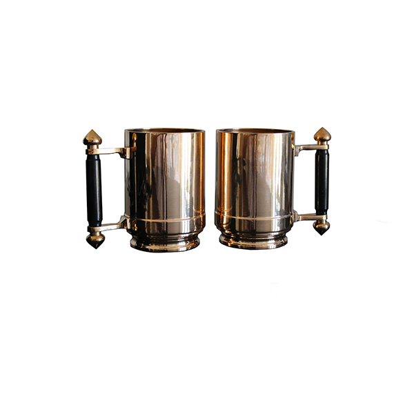 Set of 2 bronze beer mugs (1940s) image