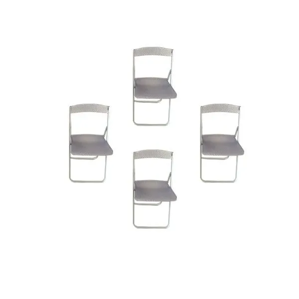 Set of 4 Honeycomb folding chairs in polycarbonate 