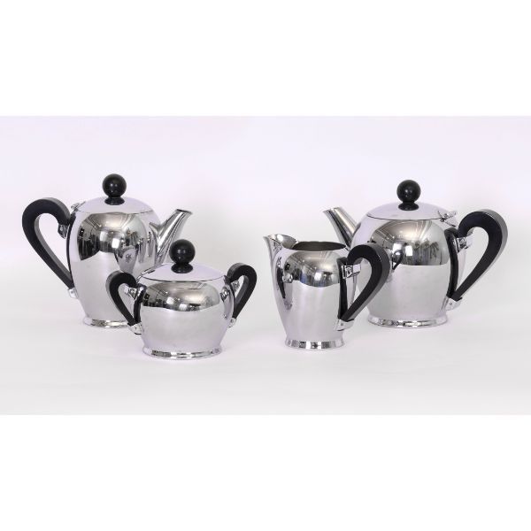Set da tè 4 pezzi Bombè in acciaio inossidabile di Carlo Alessi (anni '50), Alessi image