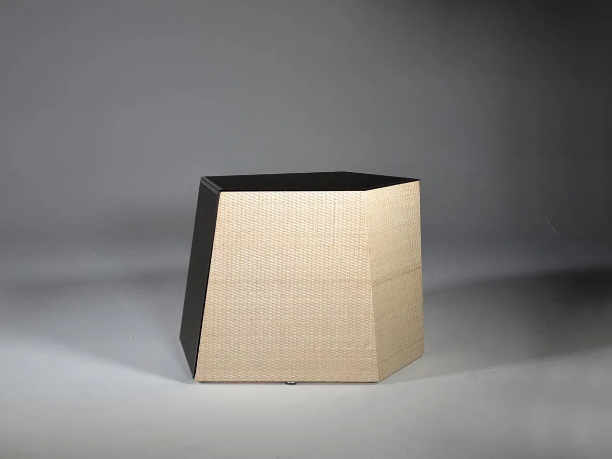 Nest coffee table in straw and smoked mirror, Cornelio Cappellini 3