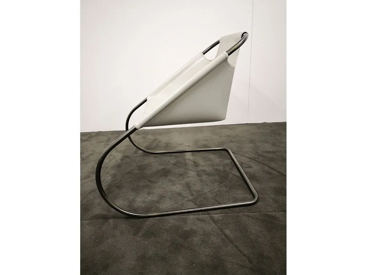 Foster armchair metal and leather (grey), Ivano Redaelli 5