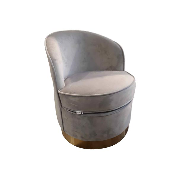 Dido armchair in metal and velvet (gray), Tomasucci image