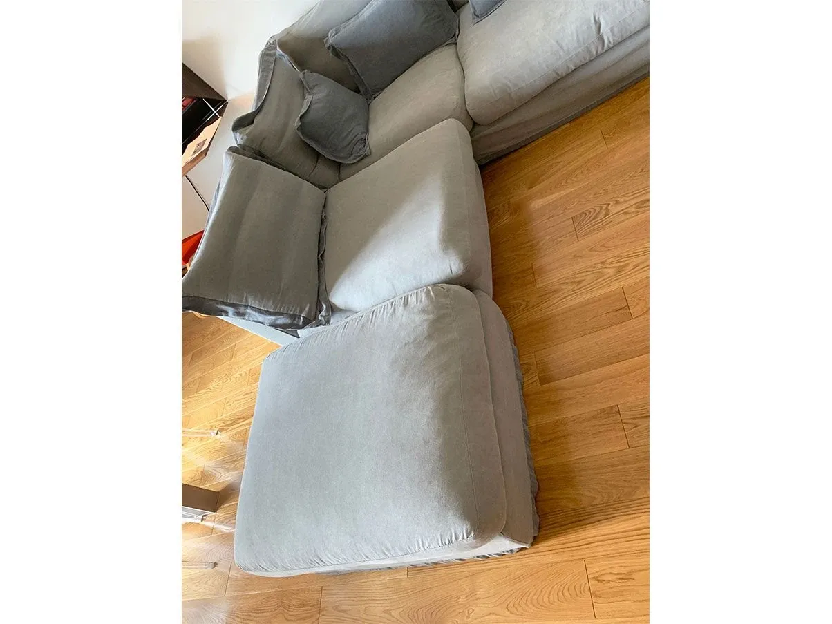 Virtuose corner sofa with pouf (light blue) 