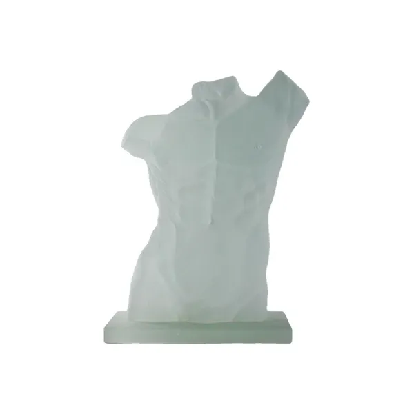 Male bust sculpture in transparent Murano glass image