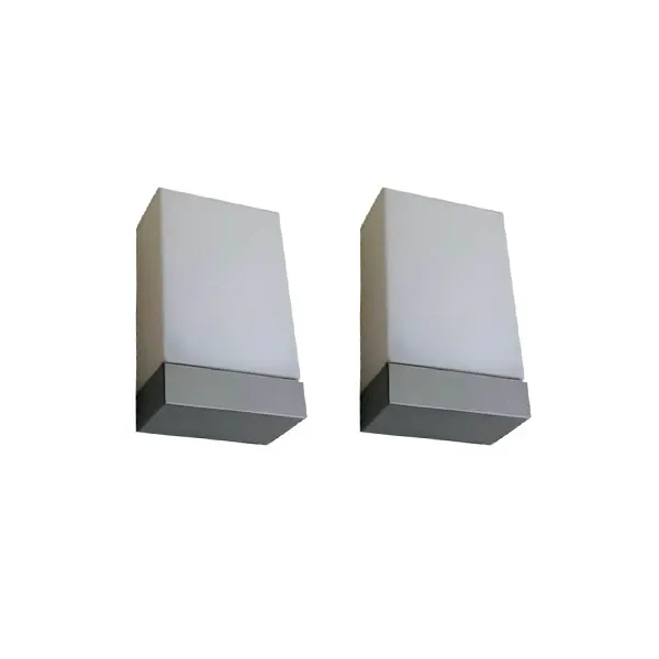 Set 2 lampade da parete Tin Square in alluminio, Flos 