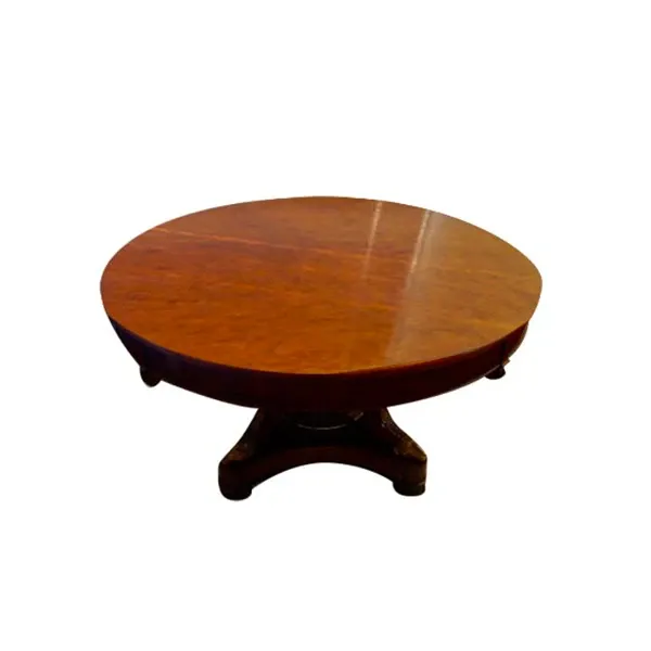 Round extendable vintage table in briar wood image