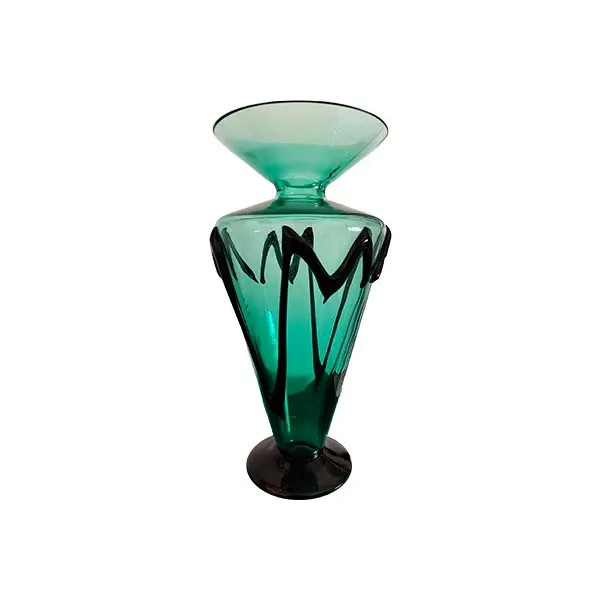 Vaso vintage in vetro di Murano (verde), Salviati image