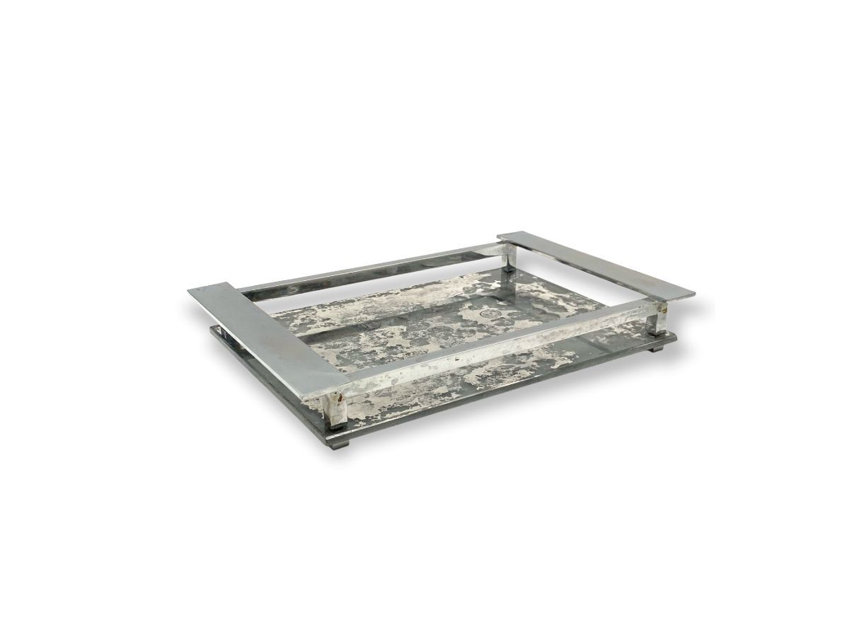 Campana In Vetro Con Vassoio In Metallo Ottone Anticato – Creative Co-Op, Diametro 21.6 Cm, H 25.4 Cm, Centrotavola Elegante - 4
