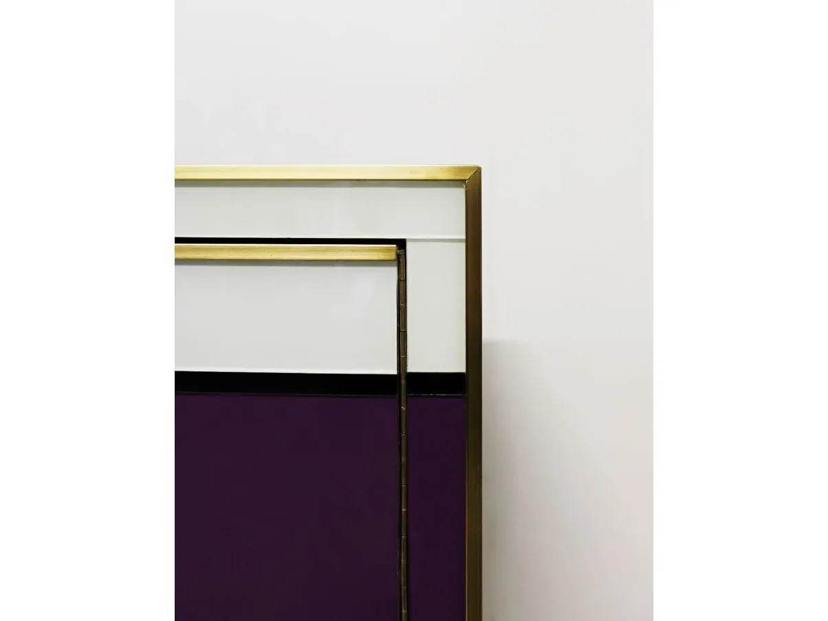 Madia vintage in vetro e ottone (anni'70) 4