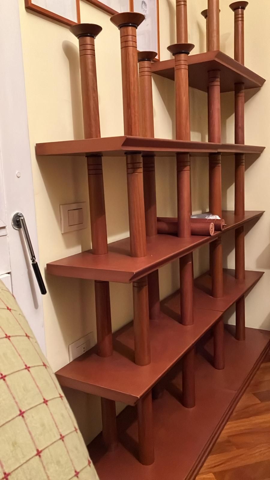 Modulaire dubbelzijdige boekenkast van massief hout (jaren 90) Side