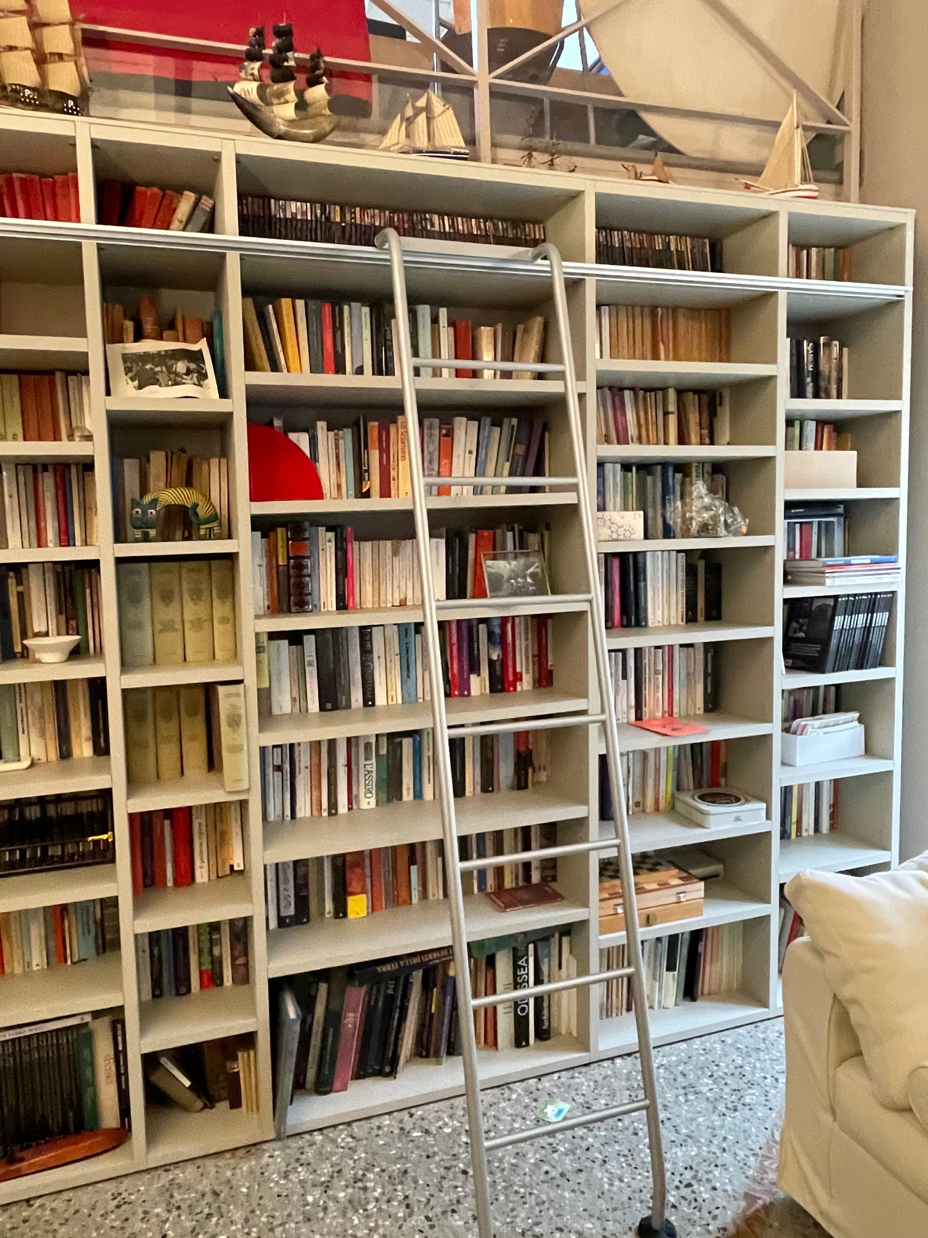 Selecta Floor Bookcase with Sliding Ladder Front