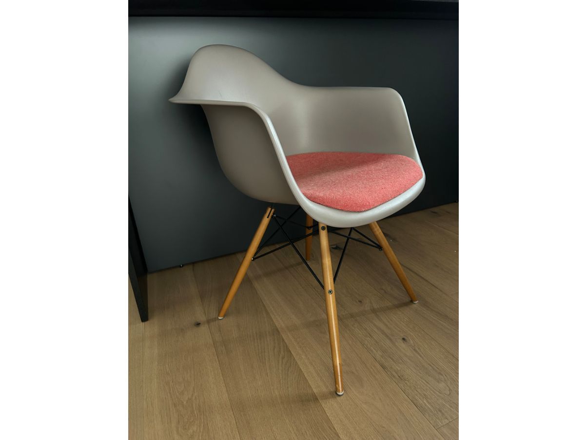 Eames DAW Armchair Orange and Dove Grey by Eames Main