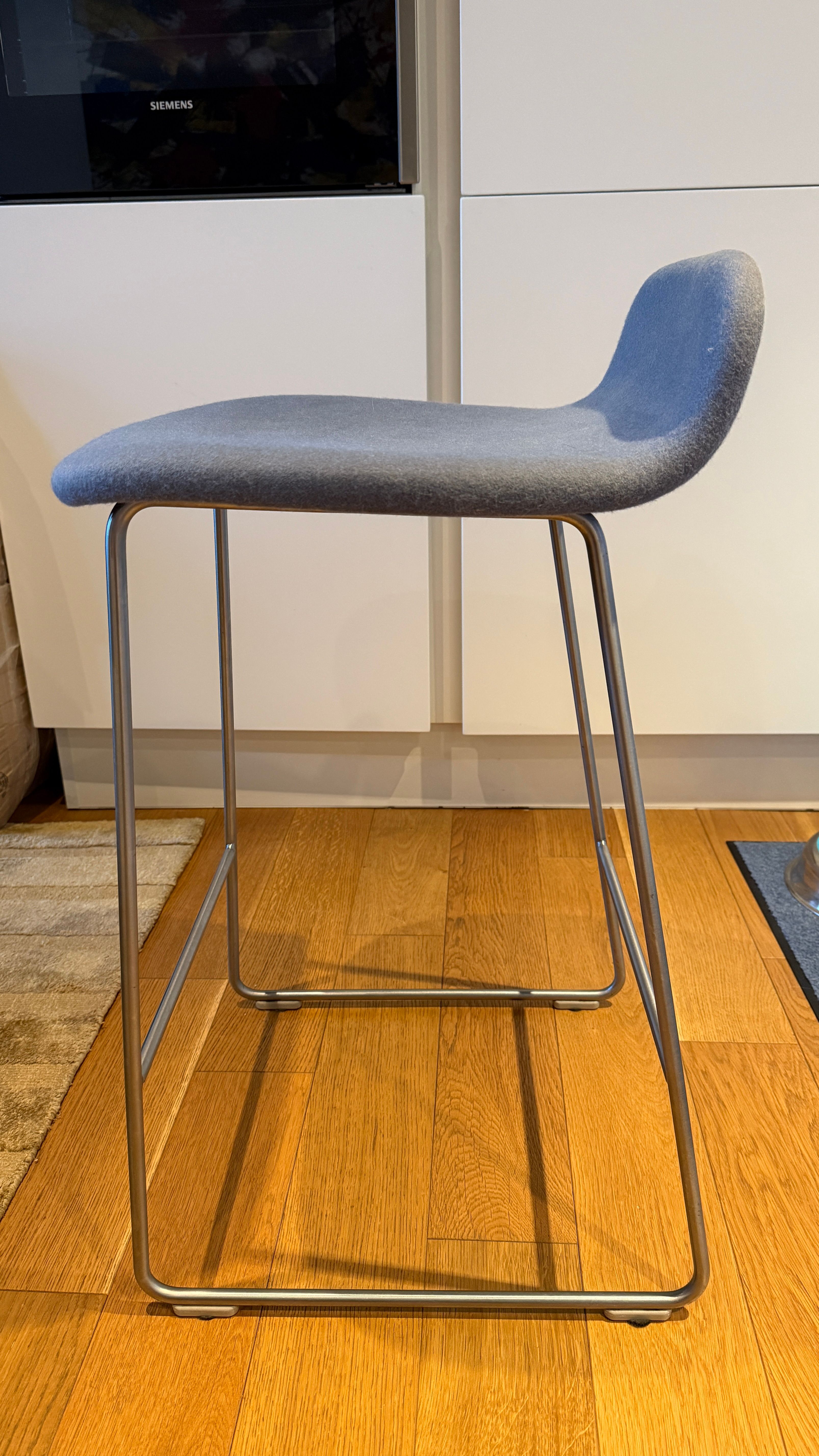 Set di 3 sgabelli imbottiti in tessuto (grigio), Cappellini  Side