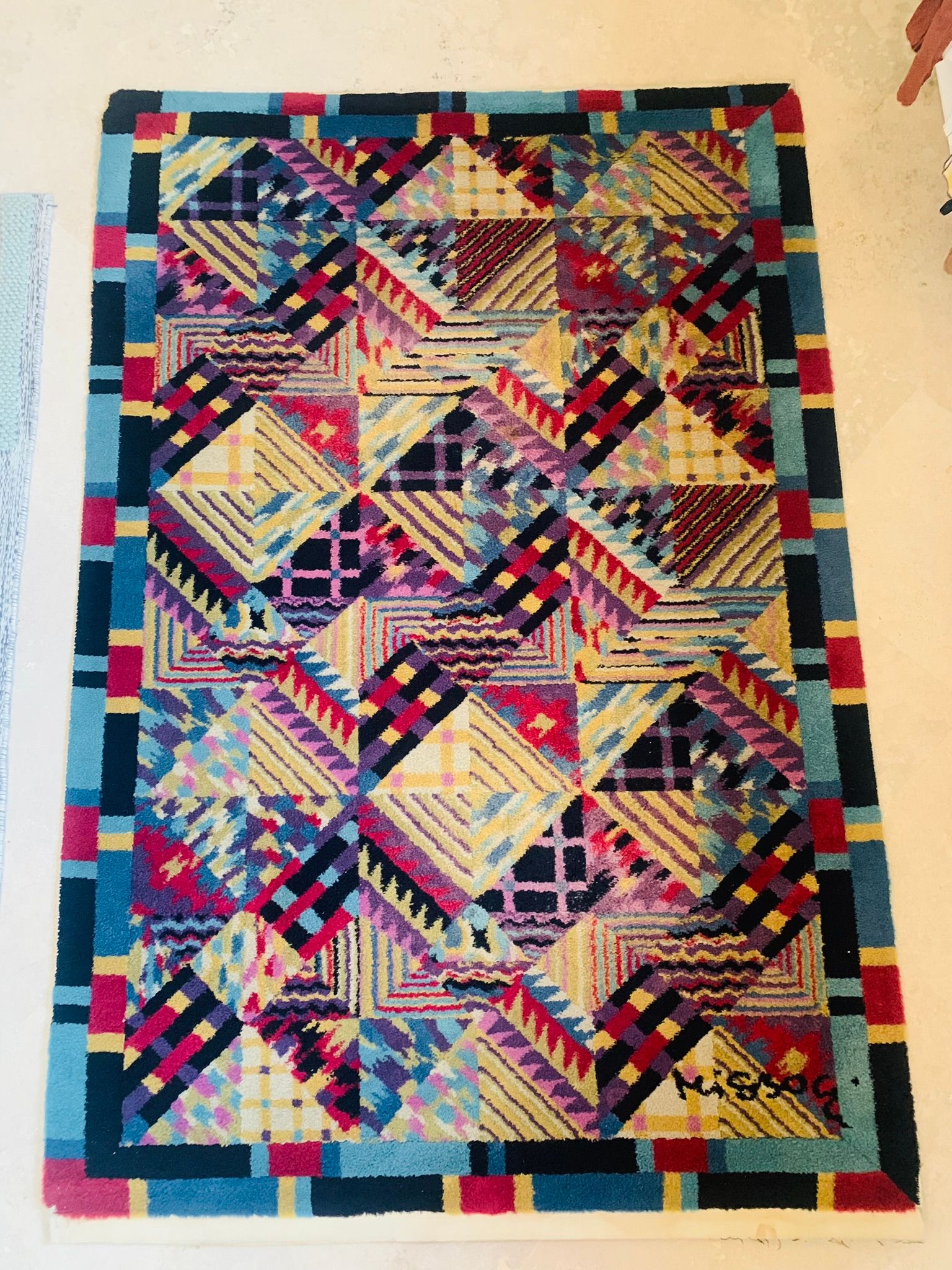 Vintage Wollteppich Mehrfarbig Luxor 1980er Main