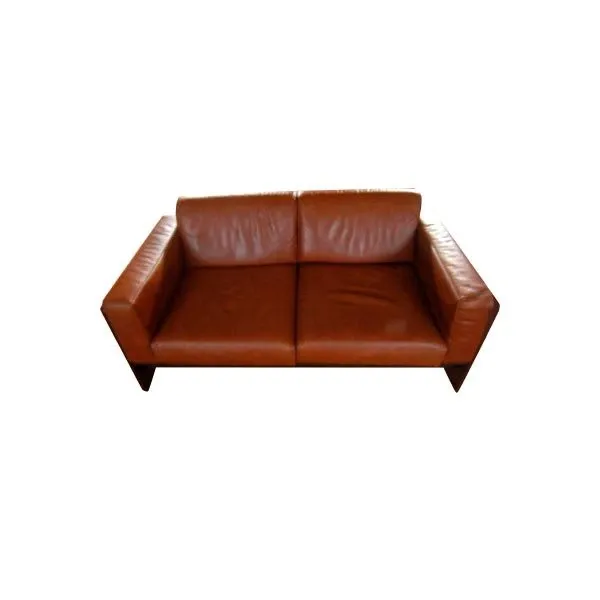 Vintage 2-seater leather sofa (1970s), image