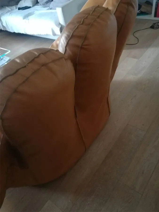 Iconic armchair Joe in brown leather (1970s), Poltronova 