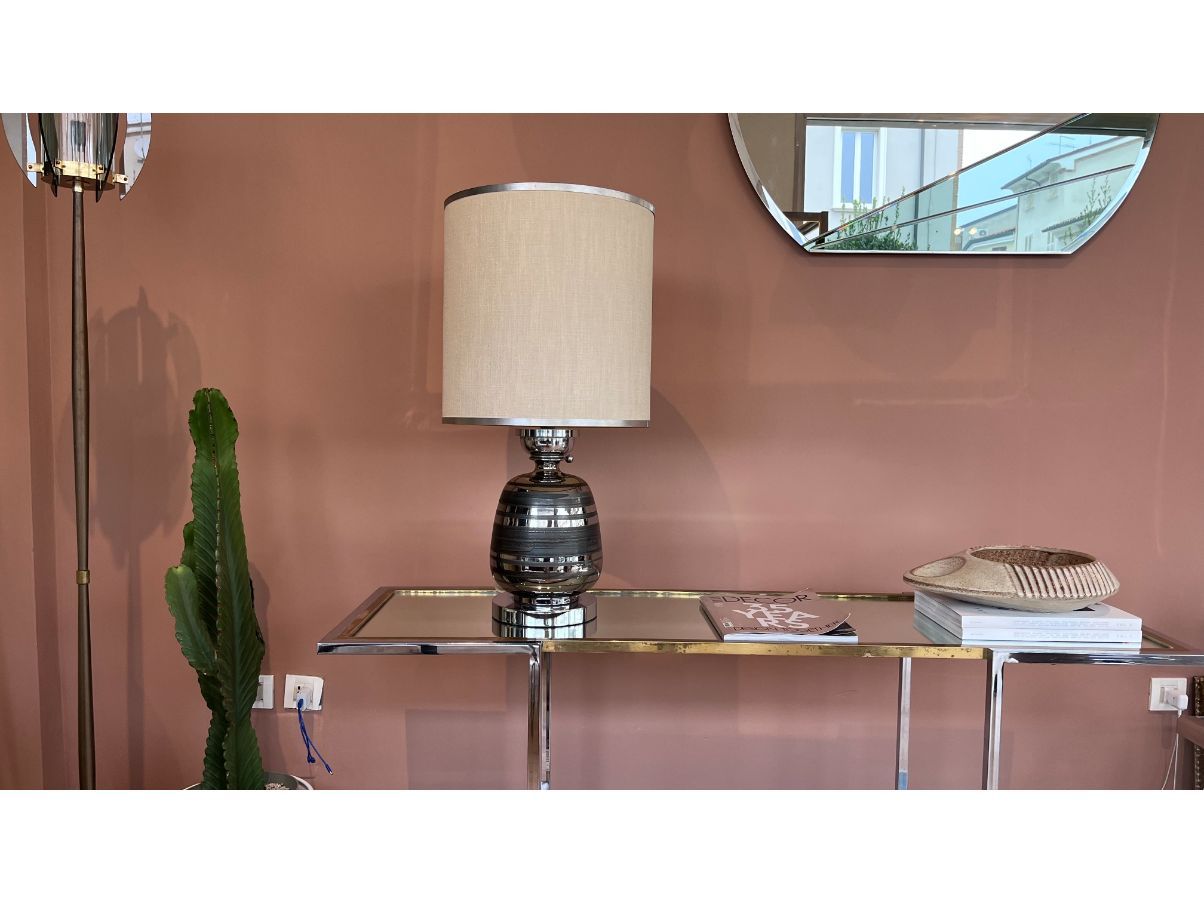 Lampada da tavolo in ceramica e metallo (anni '70) Main