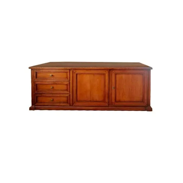 Vintage wooden TV cabinet with doors and drawers, 