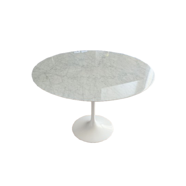 Round Tulip Table in White Marble by Eero Saarinen, Knoll image