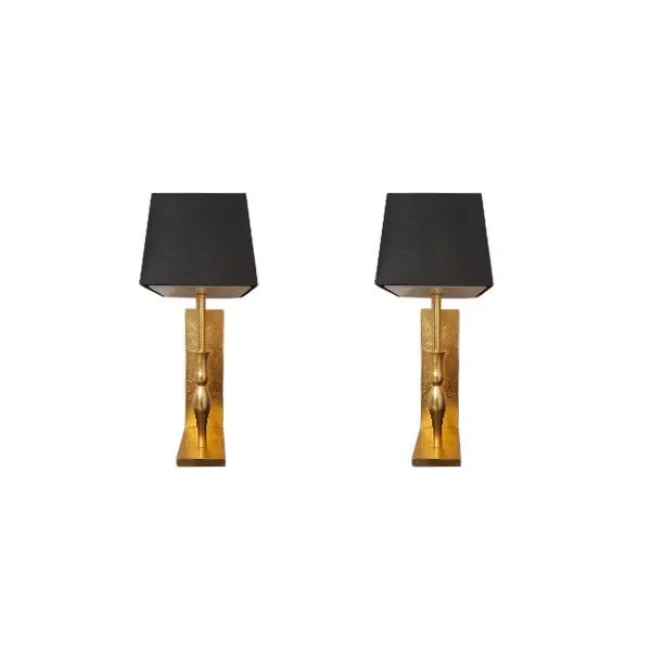 Set 2 applique Slim A1 in foglia oro con paralume, Masiero 2