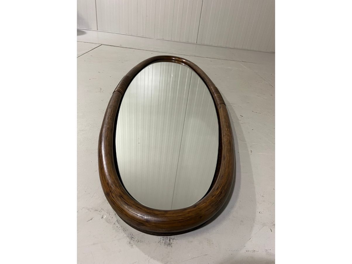 Rattan wall mirror (70s) Front