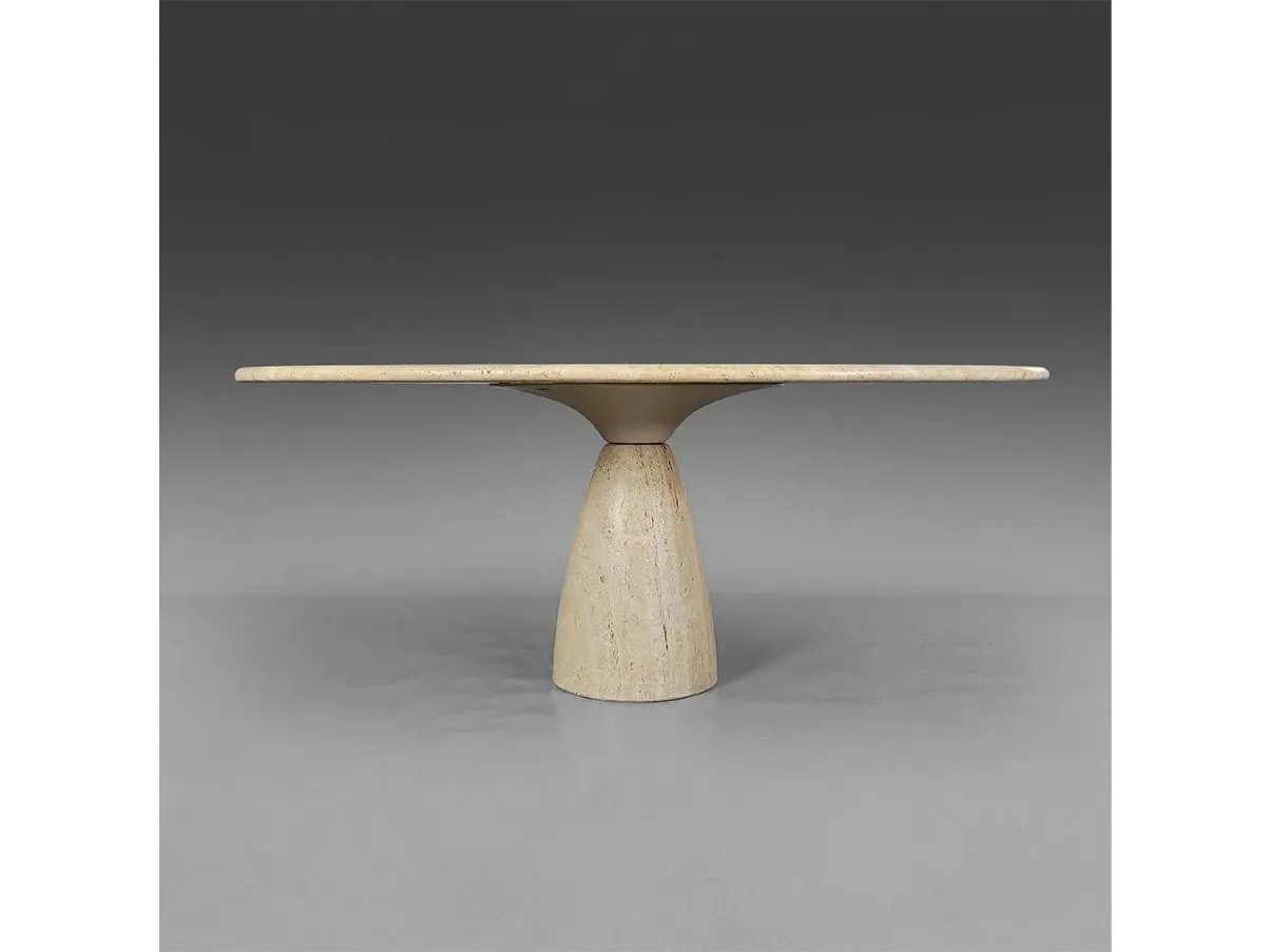 Vintage Finale Oval Table by Peter Draenert in Travertine (1970s) 2