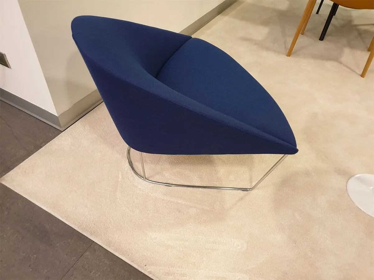 Colina M sled armchair steel and fabric (blue), Arper 3