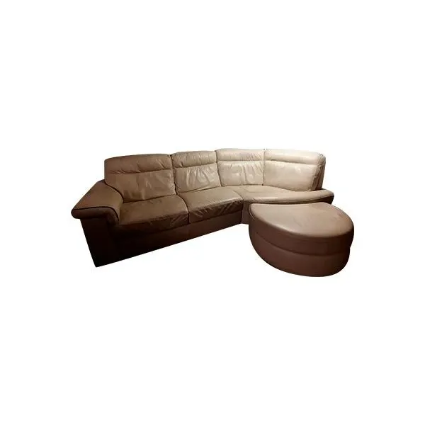 4-seater corner sofa in leather 