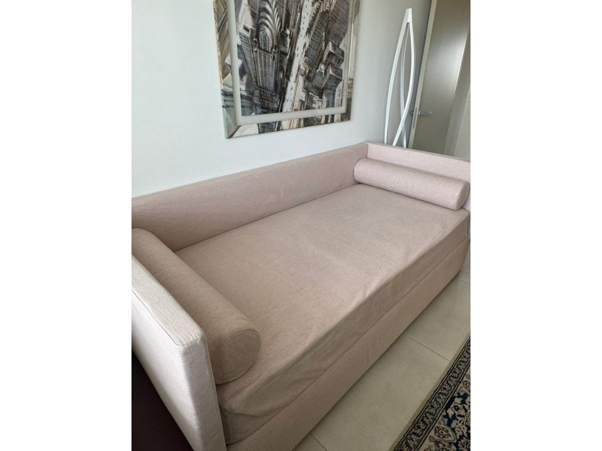 Divano letto Duetto in tessuto rosa Main