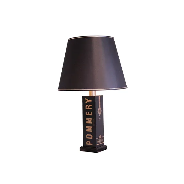 Hollywood Regency Champagne lamp in golden metal, Pomery image