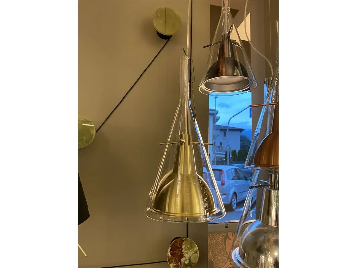 Flûte pendant lamp aluminum (brass), FontanaArte 3