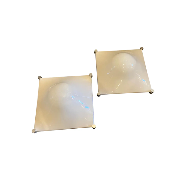 Set of 2 Space Age Bolla square wall lights, Martinelli Luce image