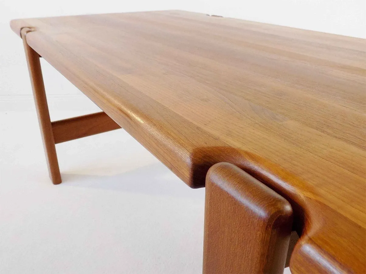 Vintage Solid Teak Wood Side Table by Niels Bach 2