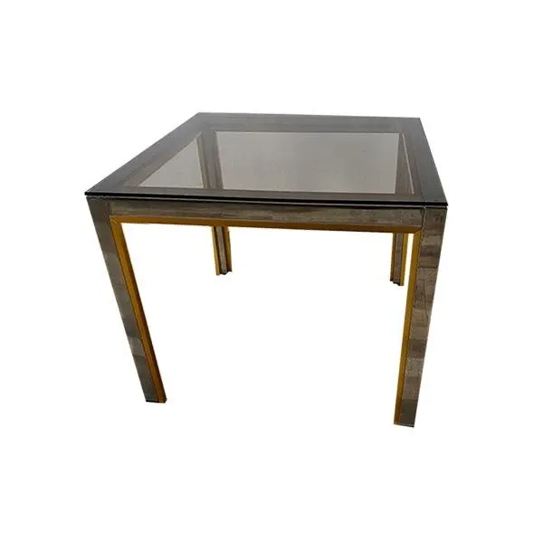 Renato Zevi vintage coffee table in steel and glass (1970s), image