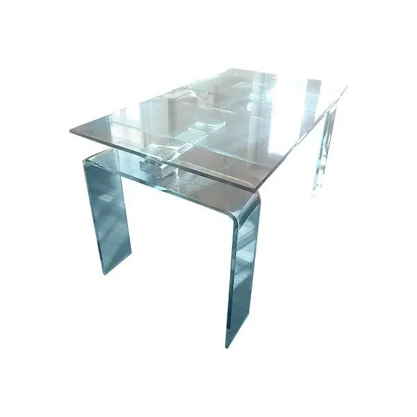 Azimut extendable table in steel and crystal, Cattelan 