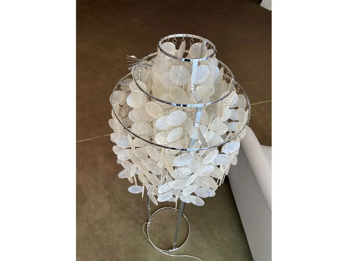 Lampada da terra Fun 1STM in metallo e madreperla, Verpan 3