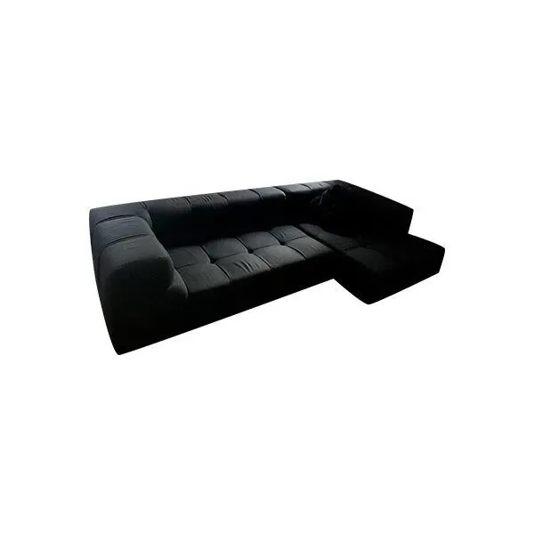 Divano tufty con Chaise Lounge in tessuro nero, B&B image