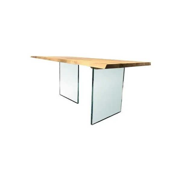 Tavolo in legno massello di rovere e cristallo, La Forma image