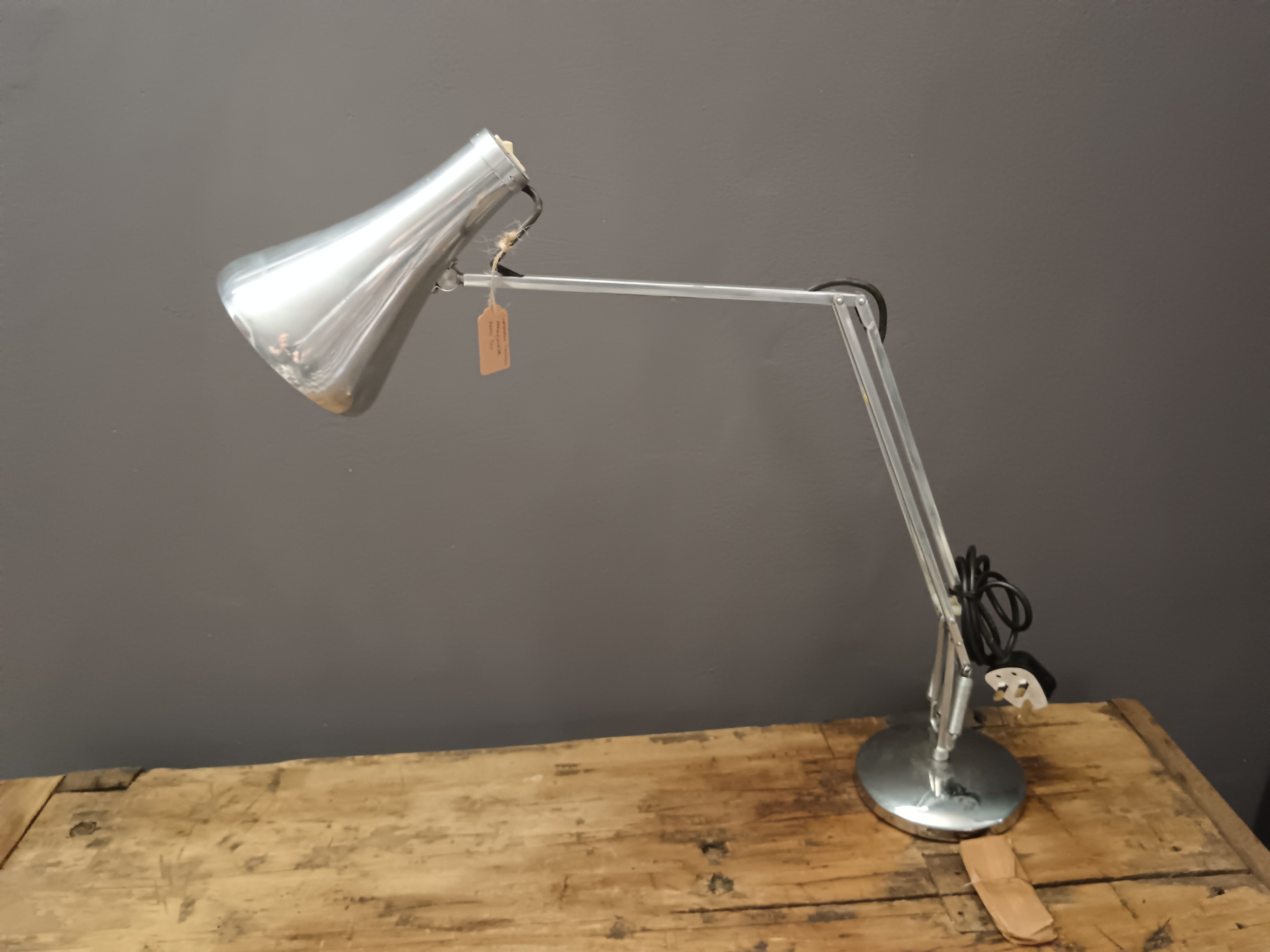 Industrielle Tischlampe aus verchromtem Stahl Side