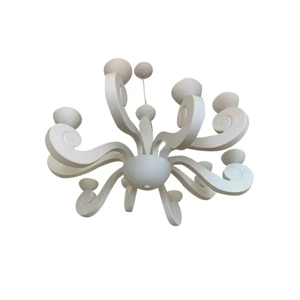 Botero chandelier in turned wood (white), Masiero image