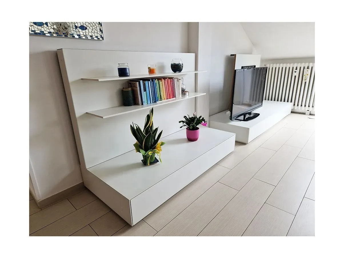 Mobile soggiorno bianco design moderno, MDF Italia 4