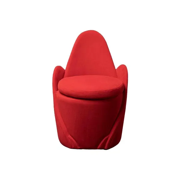 Poltroncina Tulip in legno e velluto, Home living image