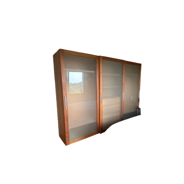 3-door sliding wardrobe in wood and glass, Riva 1920 image