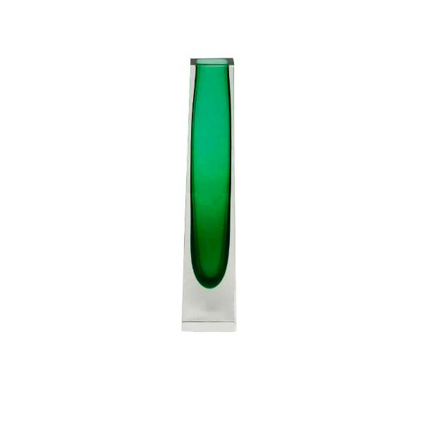 Decorative vase by Flavio Poli in glass (green), Seguso image