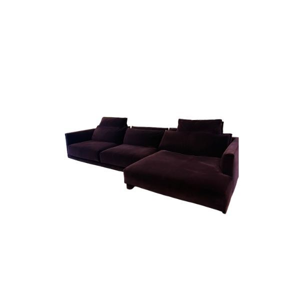 Divano 4 posti Bristol in velluto magenta, Poliform image